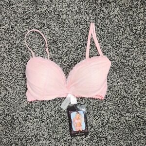 Y2K Vtg Preppy Be wicked lingerie Pink Bra Mallcore Pinup Playboy Women's L Nwt